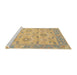 Sideview of Machine Washable Abstract Chrome Gold Yellow Rug, wshabs1215