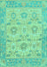 Machine Washable Abstract Turquoise Modern Area Rugs, wshabs1215turq