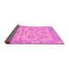 Sideview of Abstract Pink Modern Rug, abs1215pnk