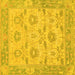 Square Machine Washable Abstract Yellow Modern Rug, wshabs1215yw