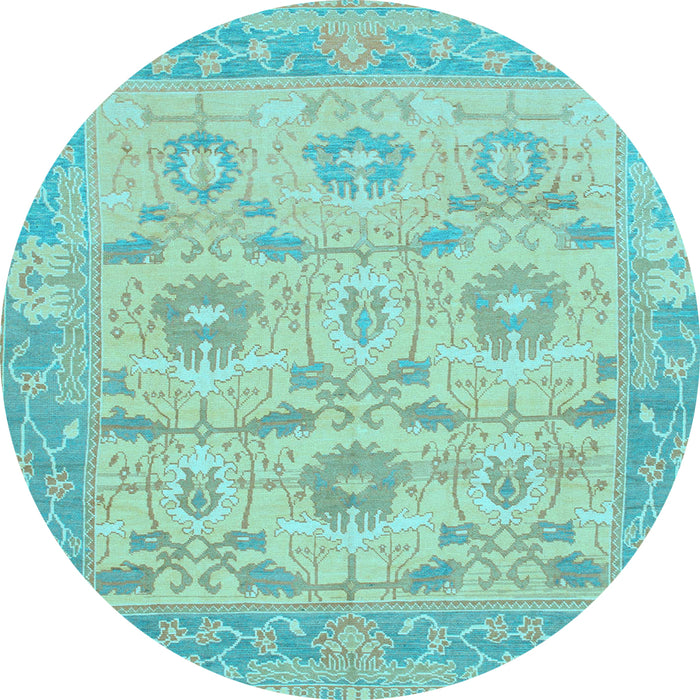 Round Machine Washable Abstract Light Blue Modern Rug, wshabs1215lblu