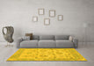 Machine Washable Abstract Yellow Modern Rug in a Living Room, wshabs1215yw