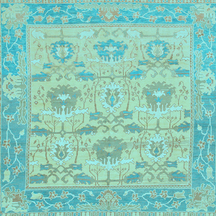 Square Abstract Light Blue Modern Rug, abs1215lblu