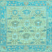 Square Abstract Light Blue Modern Rug, abs1215lblu