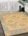 Abstract Chrome Gold Yellow Modern Rug in Family Room, abs1215