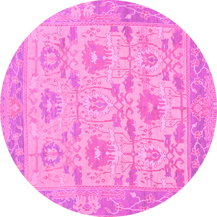 Round Machine Washable Abstract Pink Modern Rug, wshabs1215pnk