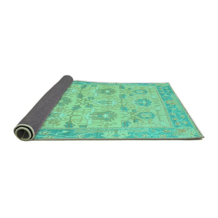 Sideview of Abstract Turquoise Modern Rug, abs1215turq