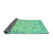 Sideview of Abstract Turquoise Modern Rug, abs1215turq