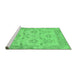 Sideview of Machine Washable Abstract Emerald Green Modern Area Rugs, wshabs1215emgrn