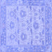 Square Abstract Blue Modern Rug, abs1215blu