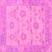 Square Abstract Pink Modern Rug, abs1215pnk