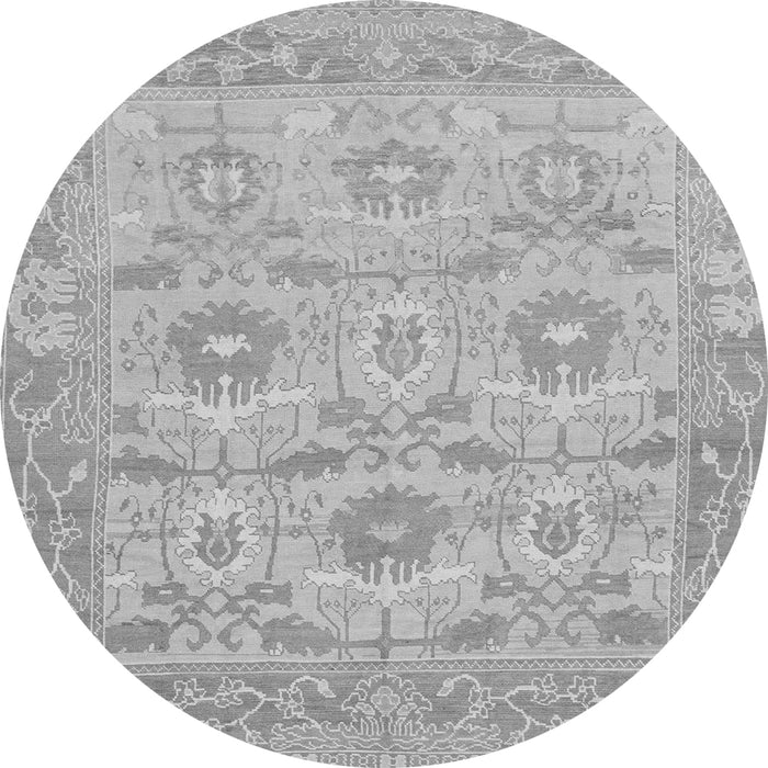 Round Abstract Gray Modern Rug, abs1215gry
