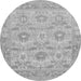 Round Abstract Gray Modern Rug, abs1215gry