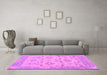 Machine Washable Abstract Purple Modern Area Rugs in a Living Room, wshabs1215pur