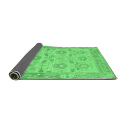 Sideview of Abstract Emerald Green Modern Rug, abs1215emgrn