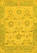 Machine Washable Abstract Yellow Modern Rug, wshabs1215yw