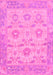 Machine Washable Abstract Pink Modern Rug, wshabs1215pnk