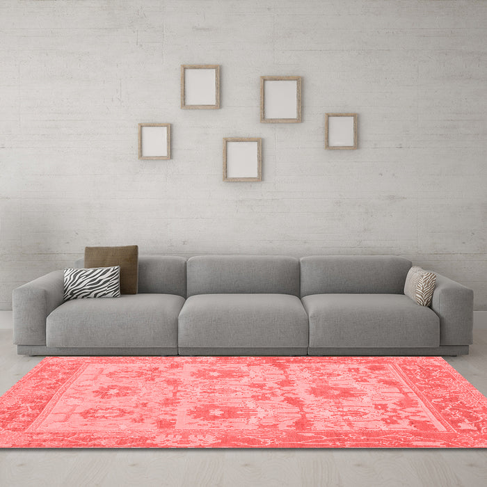 Modern Red Washable Rugs
