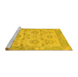 Sideview of Machine Washable Abstract Yellow Modern Rug, wshabs1215yw