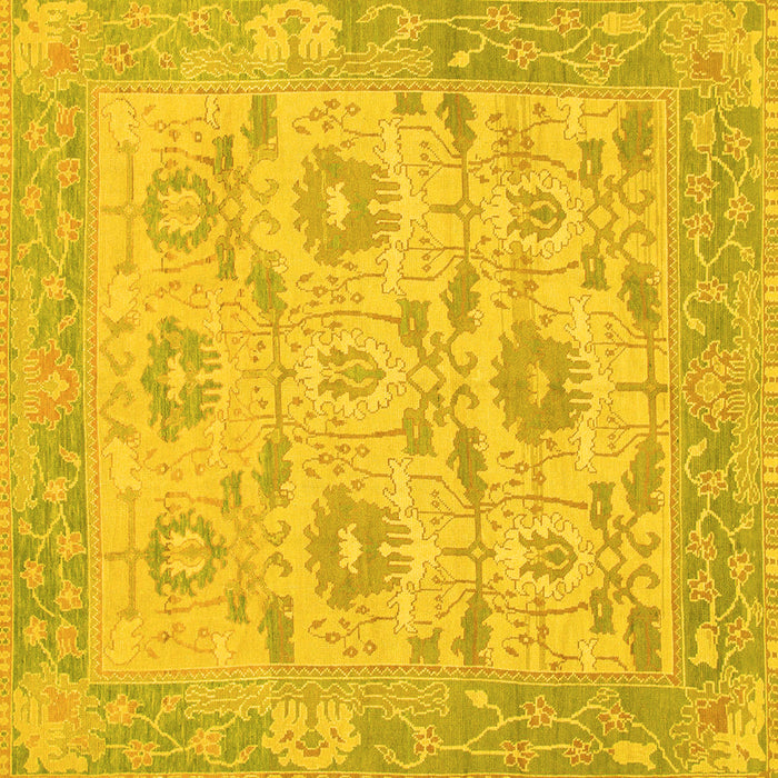 Square Abstract Yellow Modern Rug, abs1215yw