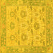 Square Abstract Yellow Modern Rug, abs1215yw