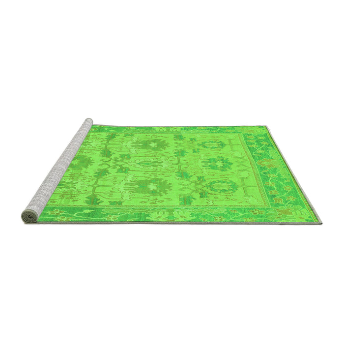 Sideview of Machine Washable Abstract Green Modern Area Rugs, wshabs1215grn