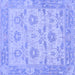 Square Machine Washable Abstract Blue Modern Rug, wshabs1215blu
