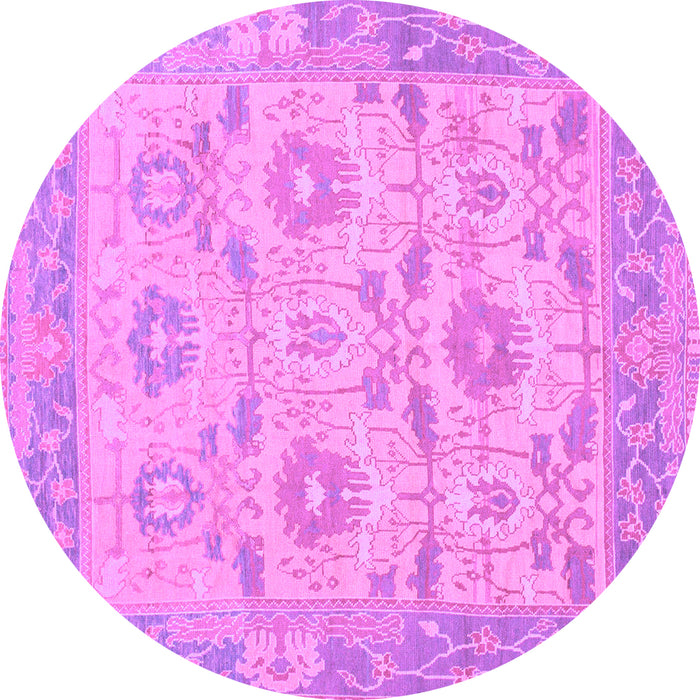 Round Abstract Purple Modern Rug, abs1215pur