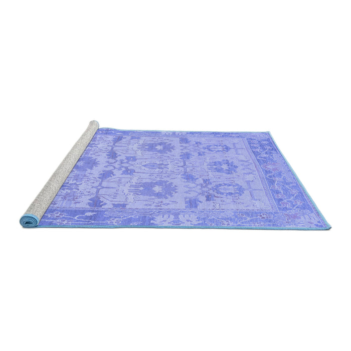 Sideview of Machine Washable Abstract Blue Modern Rug, wshabs1215blu