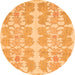 Round Abstract Orange Modern Rug, abs1216org