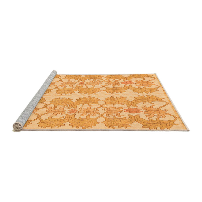 Sideview of Machine Washable Abstract Orange Modern Area Rugs, wshabs1216org