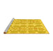 Sideview of Machine Washable Abstract Yellow Modern Rug, wshabs1216yw