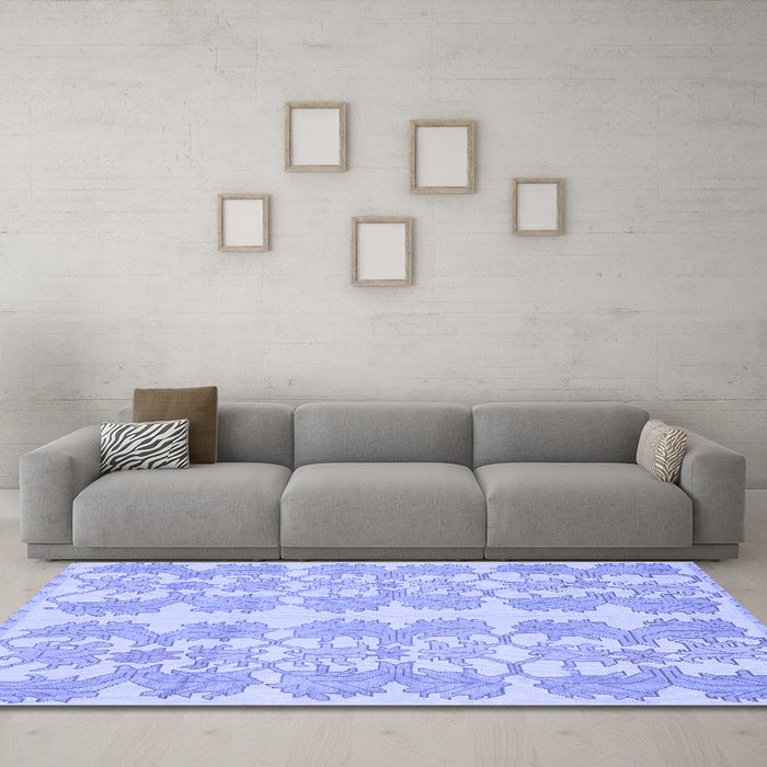 Machine Washable Abstract Blue Modern Rug in a Living Room, wshabs1216blu