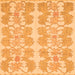 Square Machine Washable Abstract Orange Modern Area Rugs, wshabs1216org