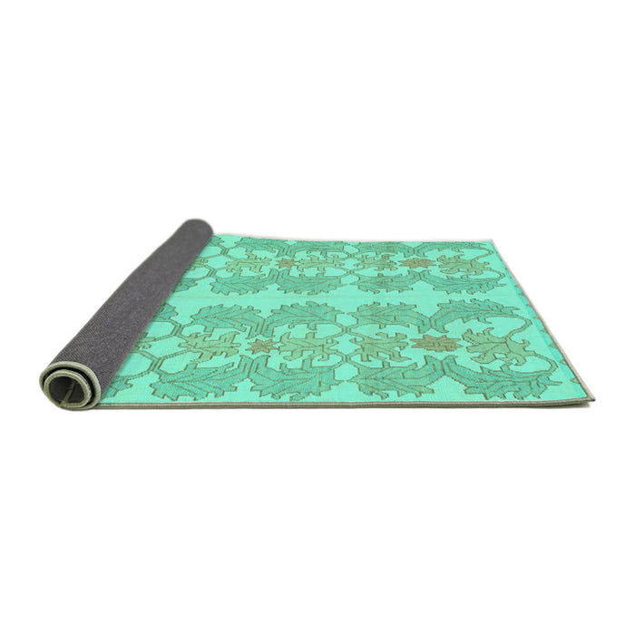 Sideview of Abstract Turquoise Modern Rug, abs1216turq