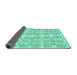 Sideview of Abstract Turquoise Modern Rug, abs1216turq