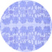 Round Abstract Blue Modern Rug, abs1216blu