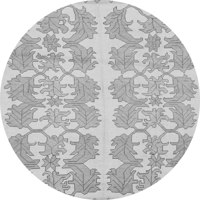 Round Abstract Gray Modern Rug, abs1216gry