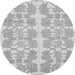 Round Abstract Gray Modern Rug, abs1216gry