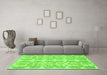Machine Washable Abstract Green Modern Area Rugs in a Living Room,, wshabs1216grn