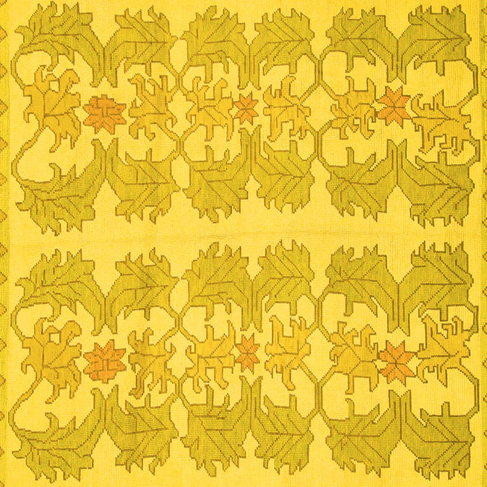 Square Abstract Yellow Modern Rug, abs1216yw