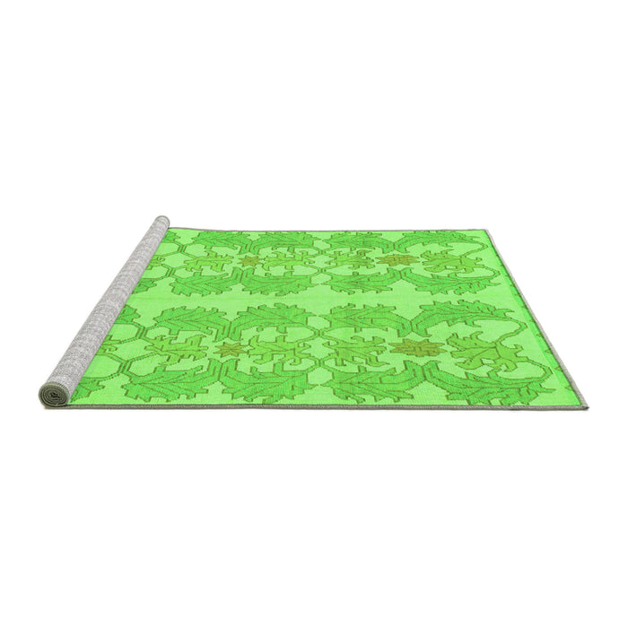 Sideview of Machine Washable Abstract Green Modern Area Rugs, wshabs1216grn