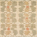 Square Machine Washable Abstract Brown Gold Rug, wshabs1216