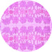 Round Machine Washable Abstract Purple Modern Area Rugs, wshabs1216pur