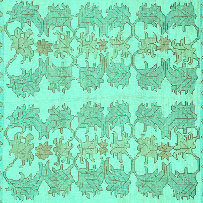 Square Abstract Turquoise Modern Rug, abs1216turq