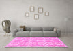 Machine Washable Abstract Pink Modern Rug in a Living Room, wshabs1216pnk