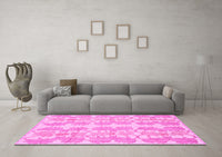 Machine Washable Abstract Pink Modern Rug, wshabs1216pnk