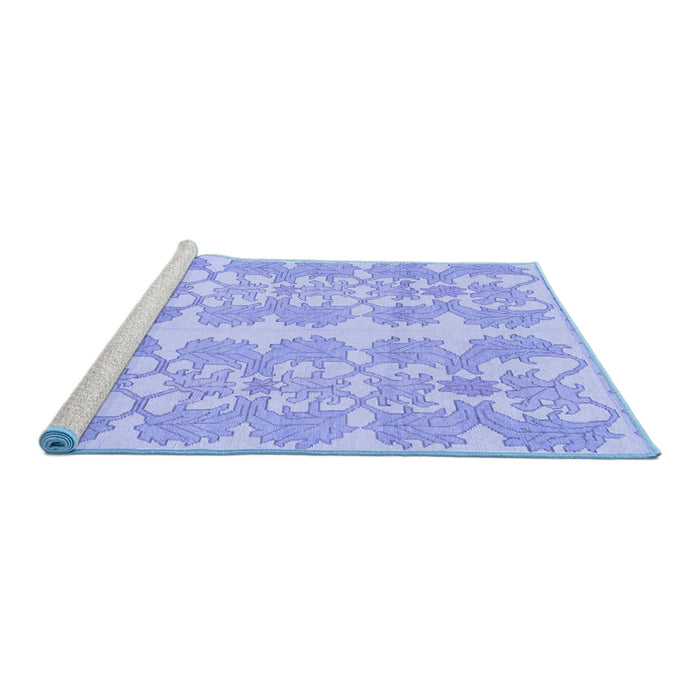 Sideview of Machine Washable Abstract Blue Modern Rug, wshabs1216blu