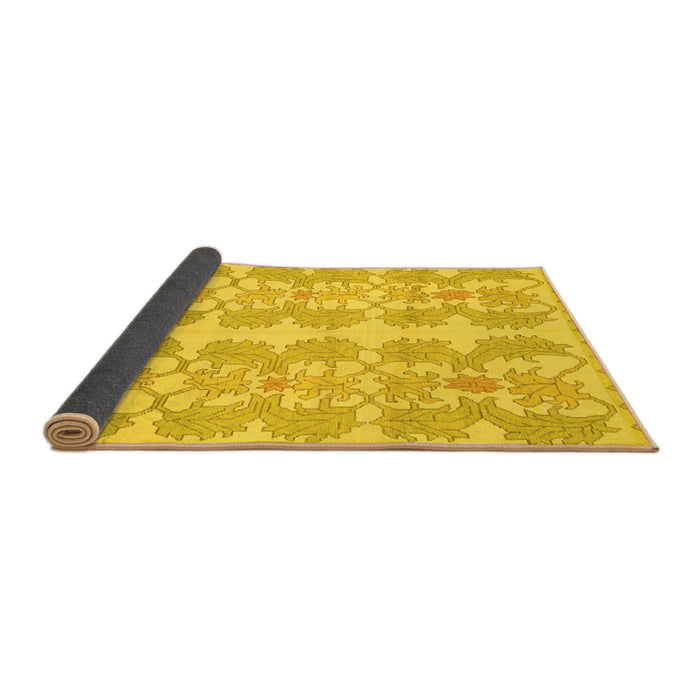 Sideview of Abstract Yellow Modern Rug, abs1216yw