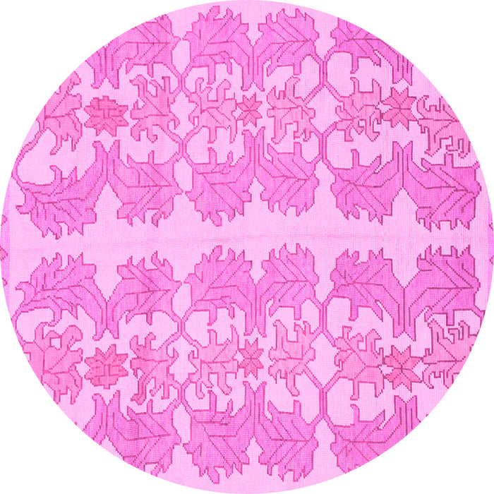 Round Abstract Pink Modern Rug, abs1216pnk